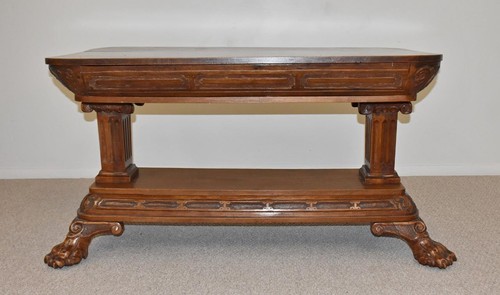 Antique walnut library - walnut, table